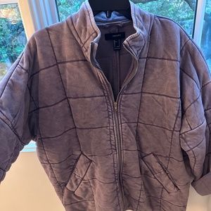 Purple quilted oversized jacket